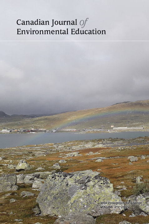 cover photo is taken in Finse, Norway. A rocky landscape including a body of water with a small town site. Across the middle of the picture, a rainbow crosses a grey sky.